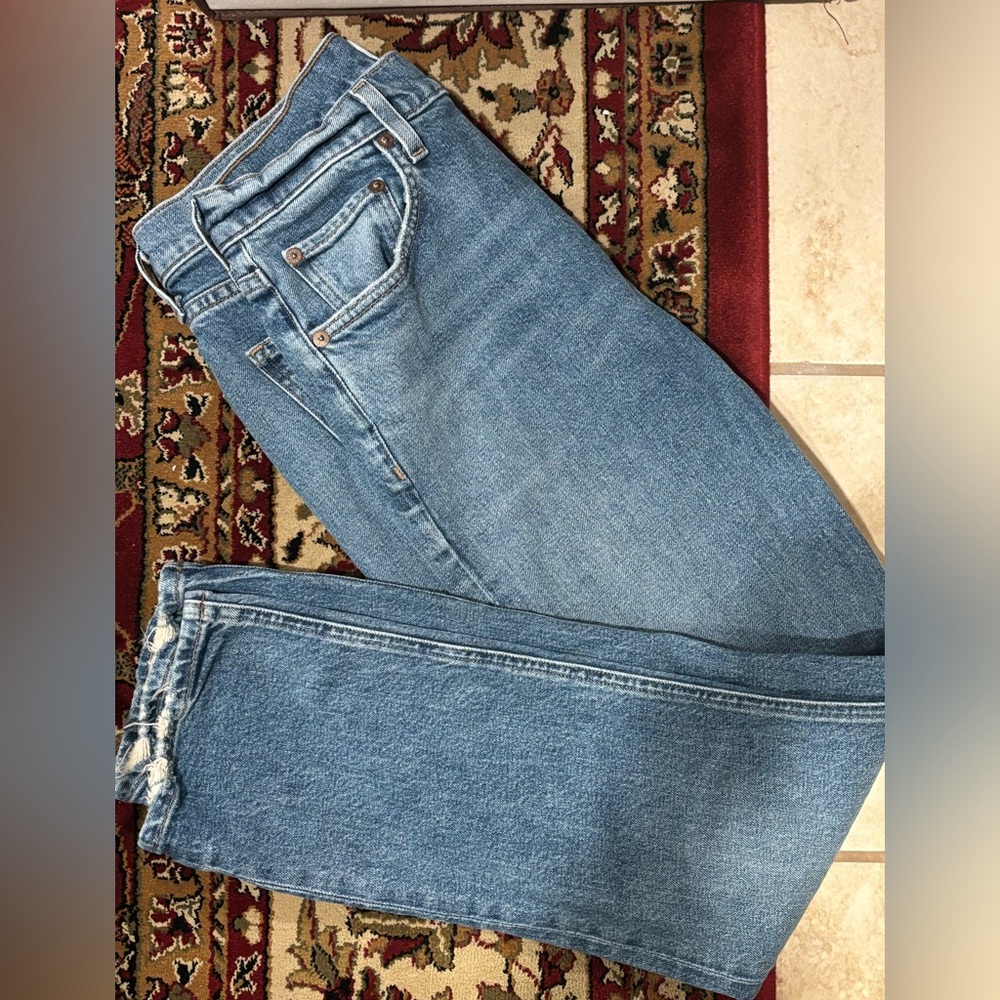 Agolde Women's High Rise Jeans - Light Blue